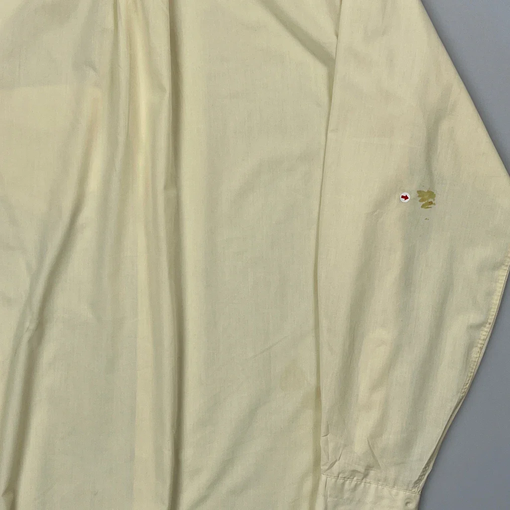 Made In USA Gant Heritage Broadcloth Shirt - Medium Yellow Cotton Blend - Image 3