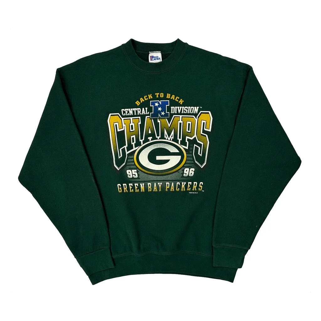 Made In USA Green Bay Packers Pro Player Nfl Sweatshirt - XL Green Cotton Blend