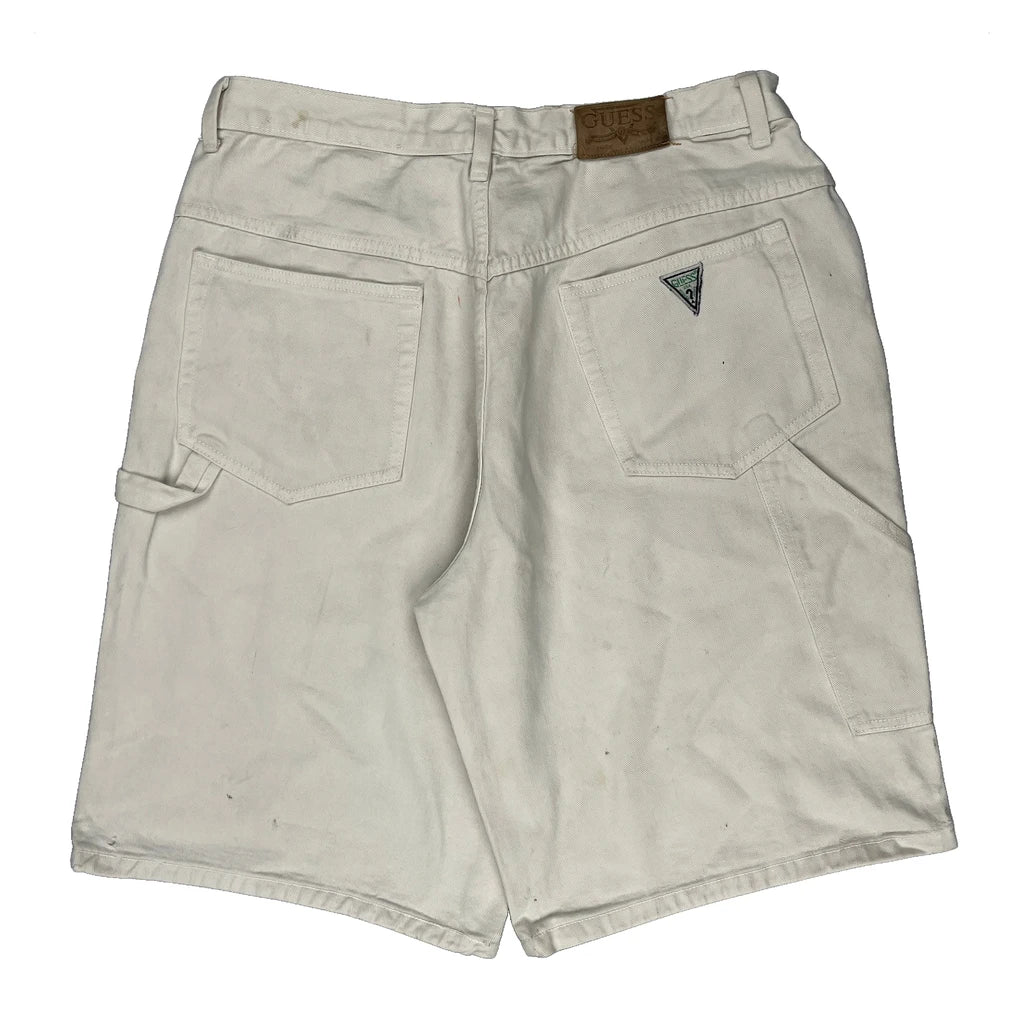 Made In USA Guess Carpenter Shorts - 32W 10L White Cotton