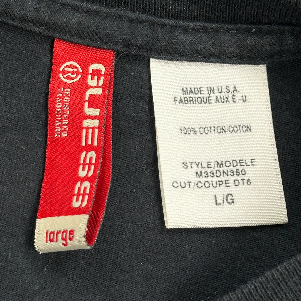 Made In USA Guess Graphic T-Shirt - Large Black Cotton - Image 3