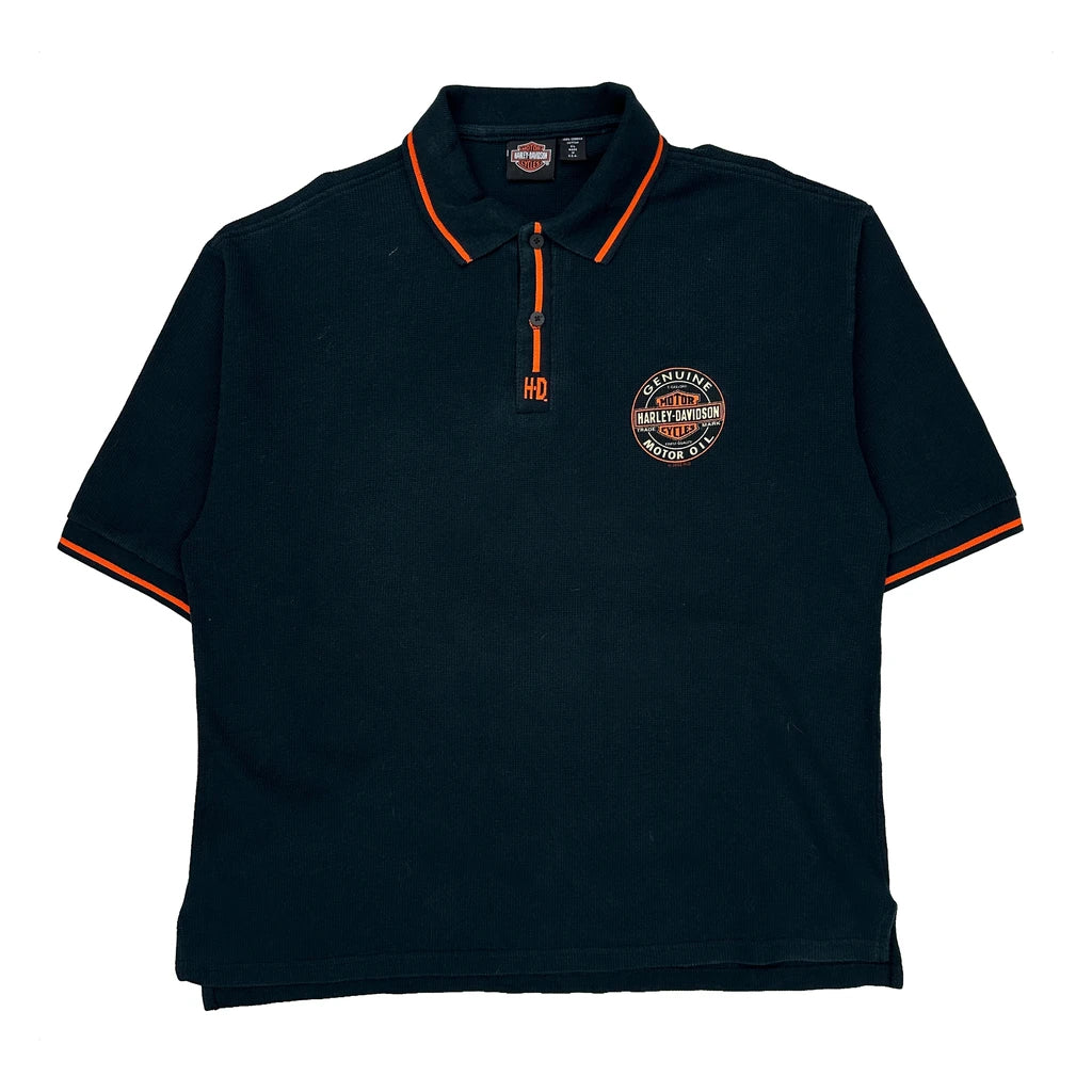 Made In USA Harley Davidson Las Vegas Polo Shirt - XL Black Cotton