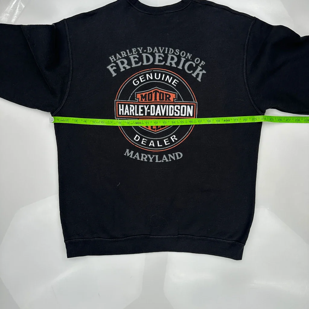 Made In USA Harley Davidson Graphic Sweatshirt - Large Black Cotton - Image 3
