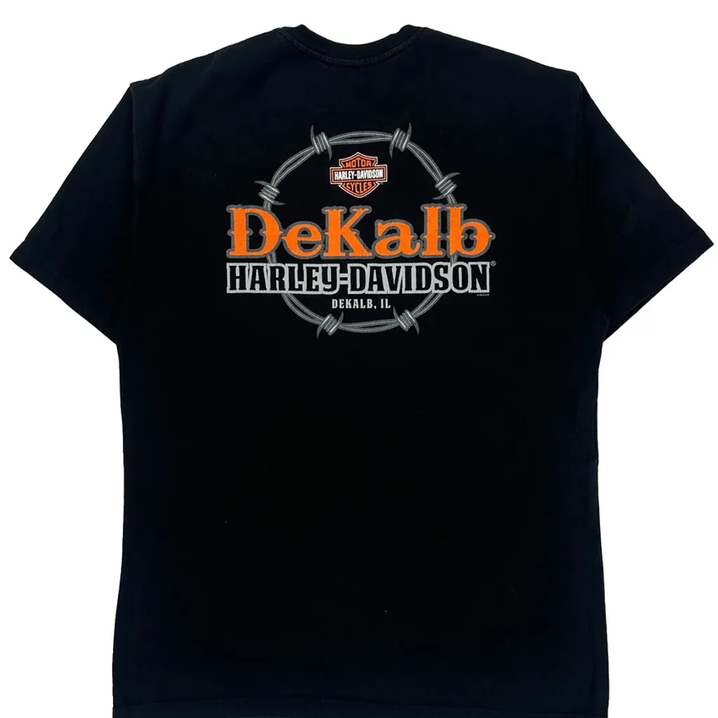 Made In USA Harley Davidson Graphic T-Shirt - Large Black Cotton - Image 6