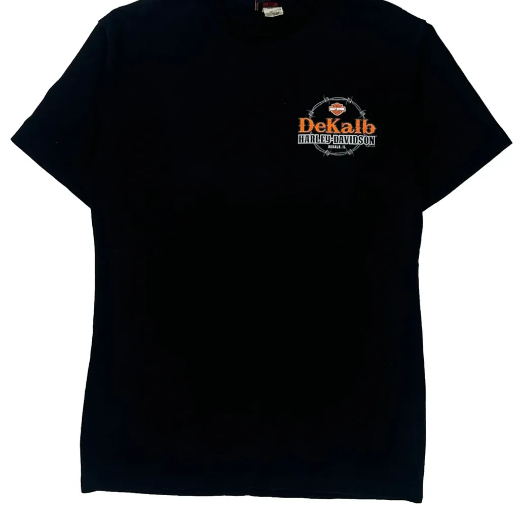 Made In USA Harley Davidson Graphic T-Shirt - Medium Black Cotton - Image 5