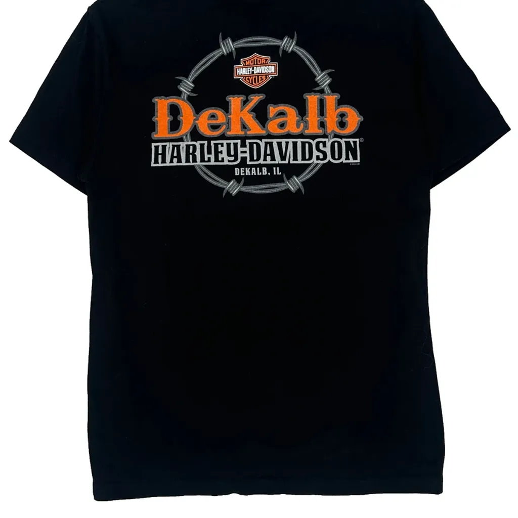 Made In USA Harley Davidson Graphic T-Shirt - Medium Black Cotton - Image 7