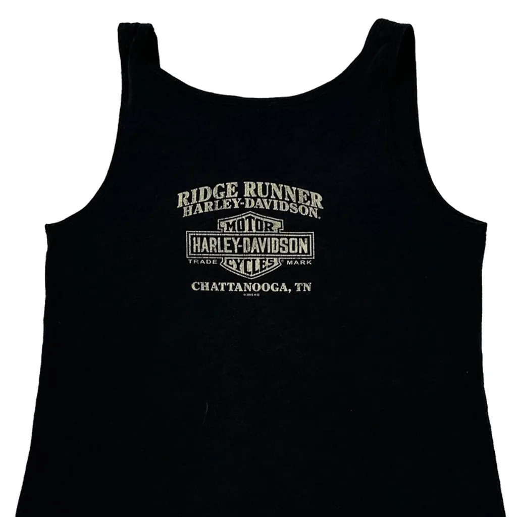 Made In USA Harley Davidson Graphic Tank Top - Medium Black Cotton Blend - Image 6