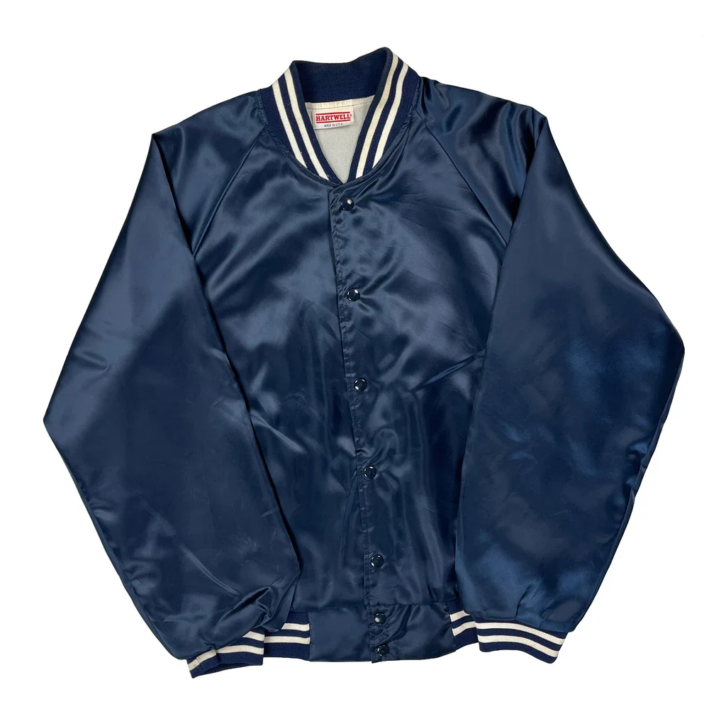 Made In USA Hartwell Varsity Jacket - Large Blue Polyester