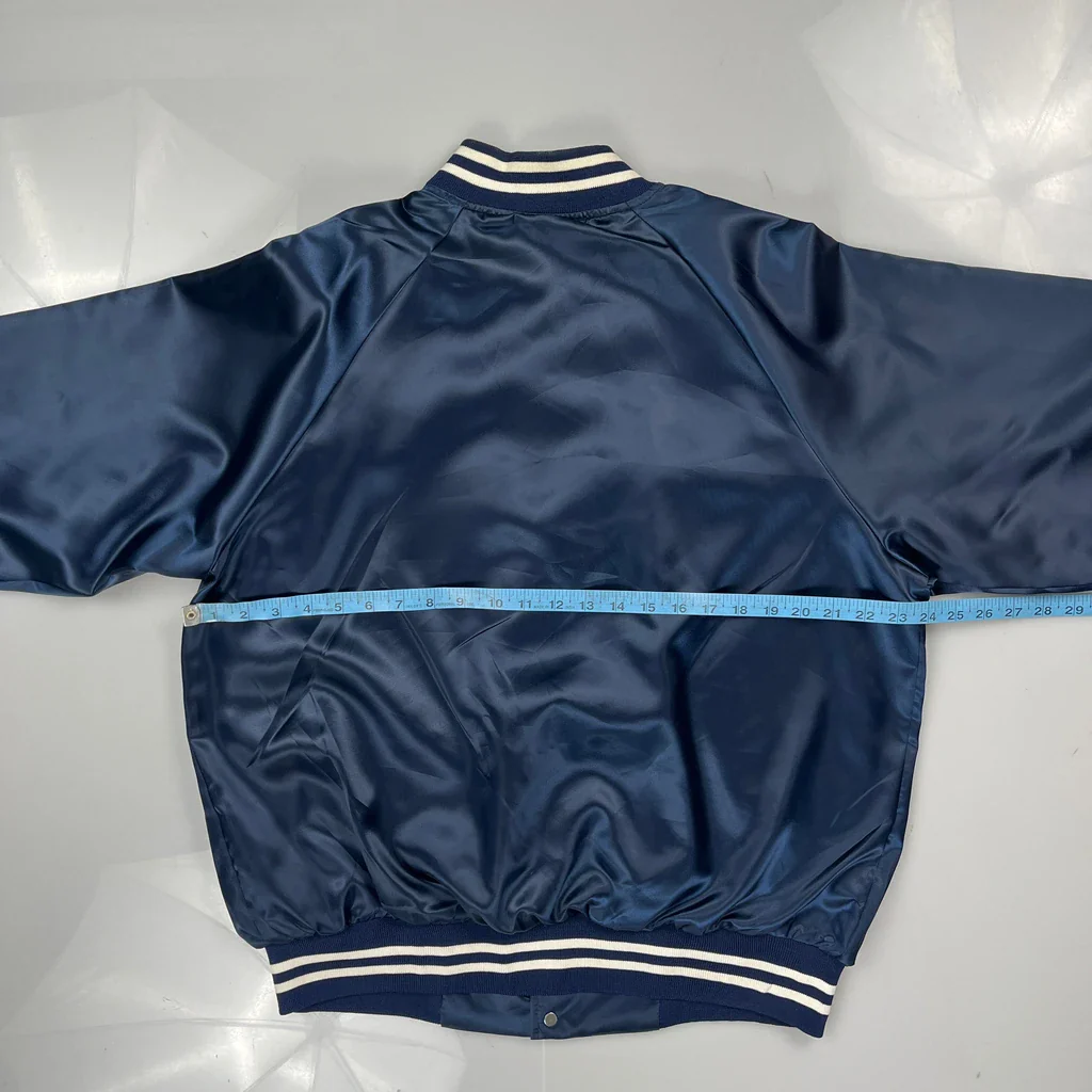 Made In USA Hartwell Varsity Jacket - Large Blue Polyester - Image 3