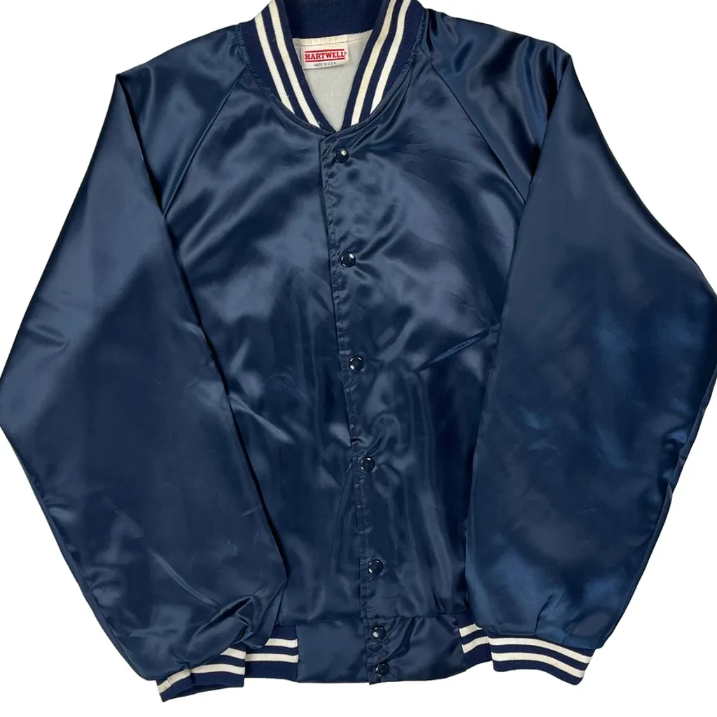Made In USA Hartwell Varsity Jacket - Large Blue Polyester - Image 5