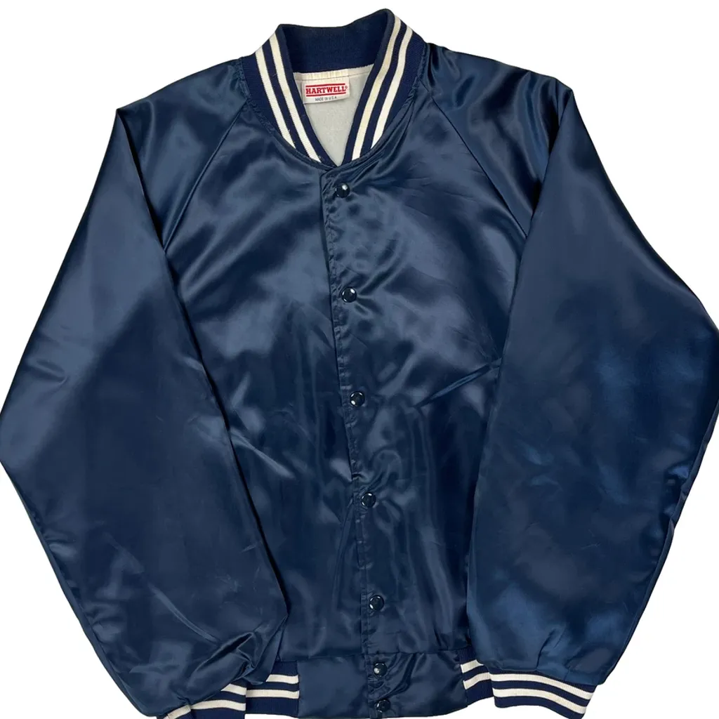 Made In USA Hartwell Varsity Jacket - Large Blue Polyester - Image 6