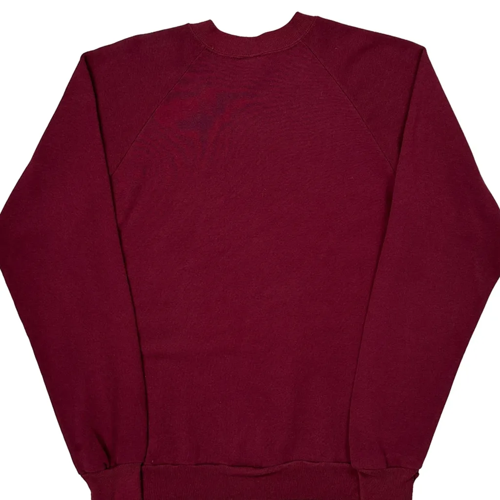 Made In USA Jerzees Graphic Sweatshirt - Large Burgundy Cotton - Image 6