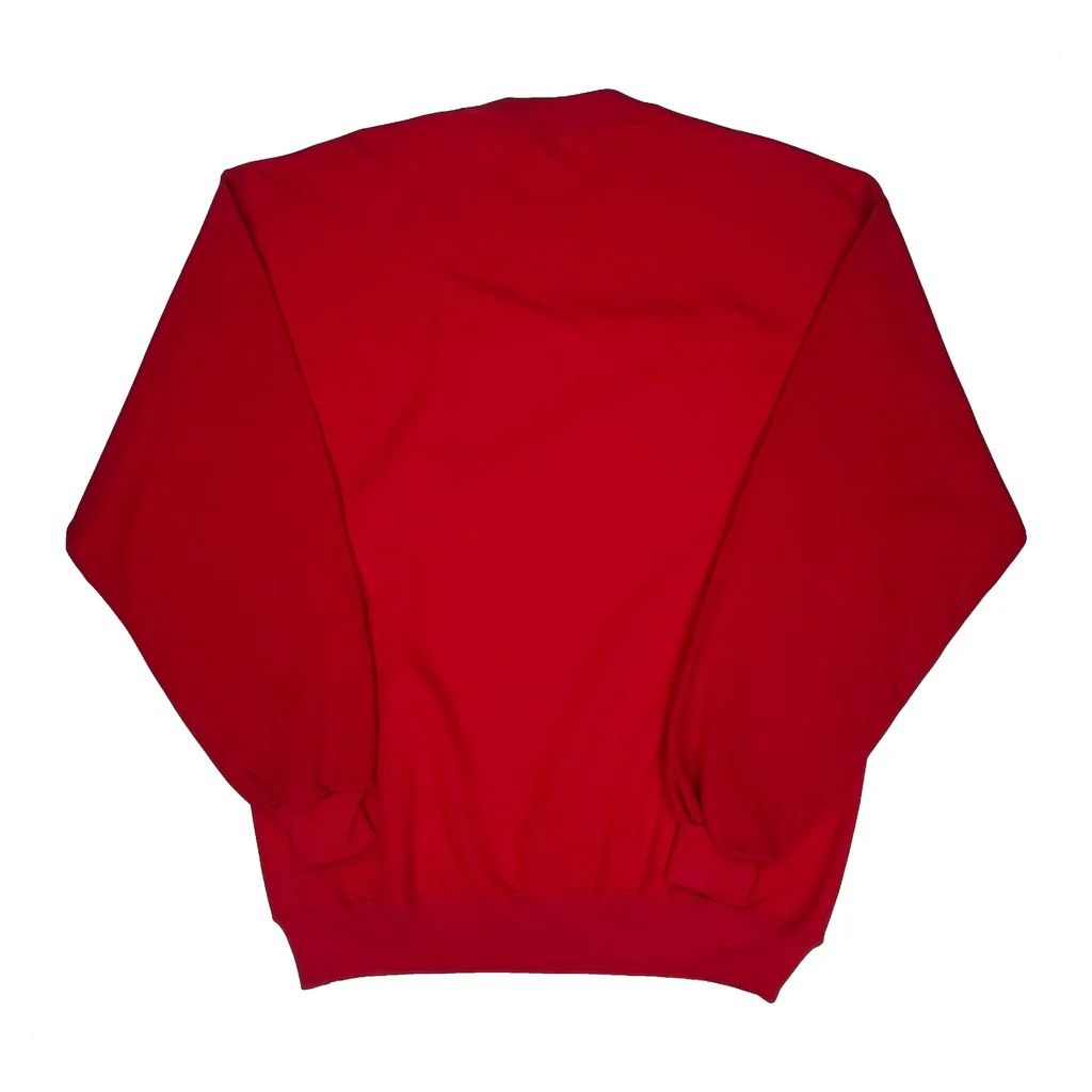 Made In USA Jerzees Graphic Sweatshirt - Large Red Cotton - Image 2