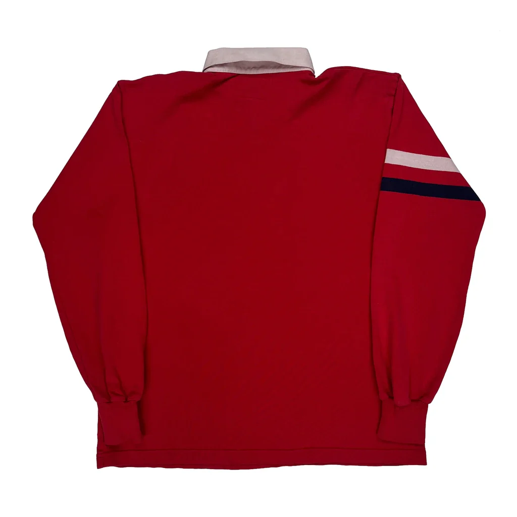 Made In USA Lands End USA Rugby Shirt - XL Red Cotton - Image 2