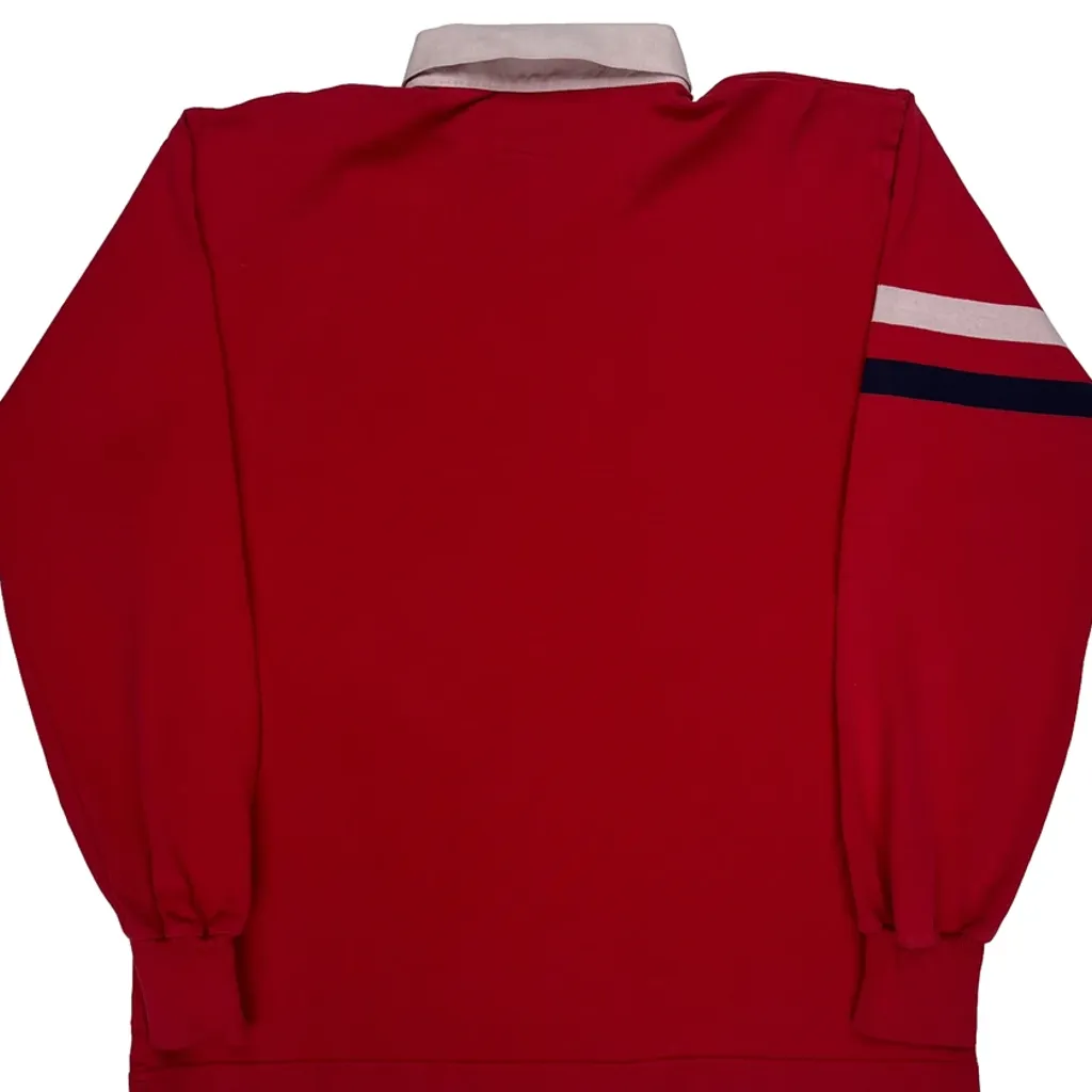 Made In USA Lands End USA Rugby Shirt - XL Red Cotton - Image 7