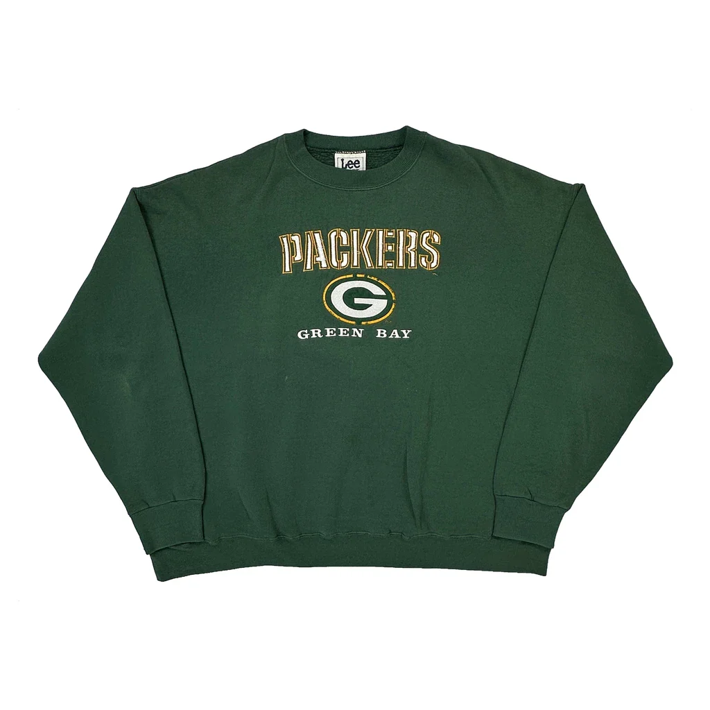 Made In USA Lee Sport Green Bay Packers Sweatshirt - 2XL Green Cotton