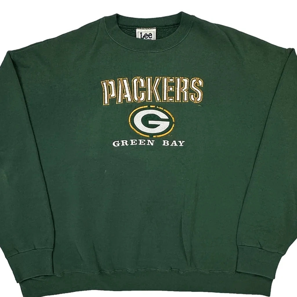 Made In USA Lee Sport Green Bay Packers Sweatshirt - 2XL Green Cotton - Image 5