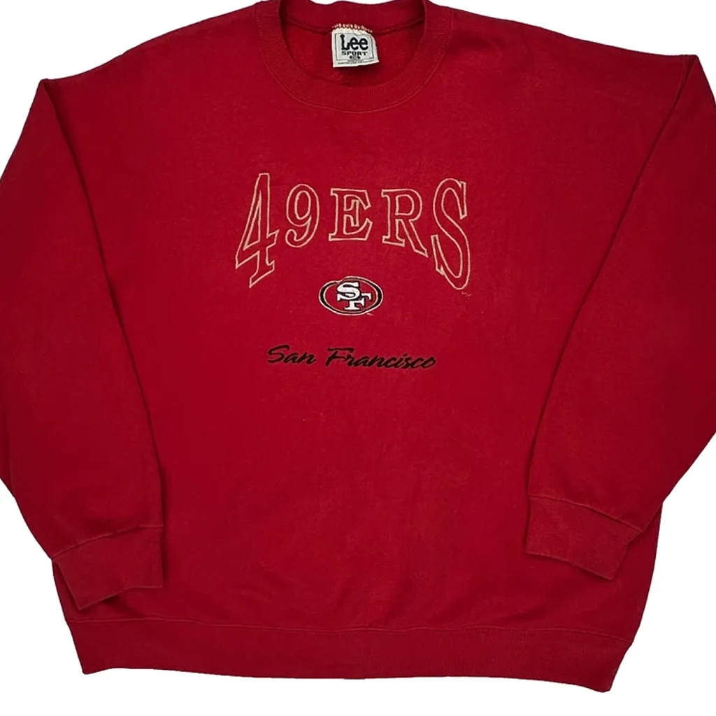 Made In USA Lee Sport San Francisco 49Ers Sweatshirt - 2XL Red Cotton - Image 5