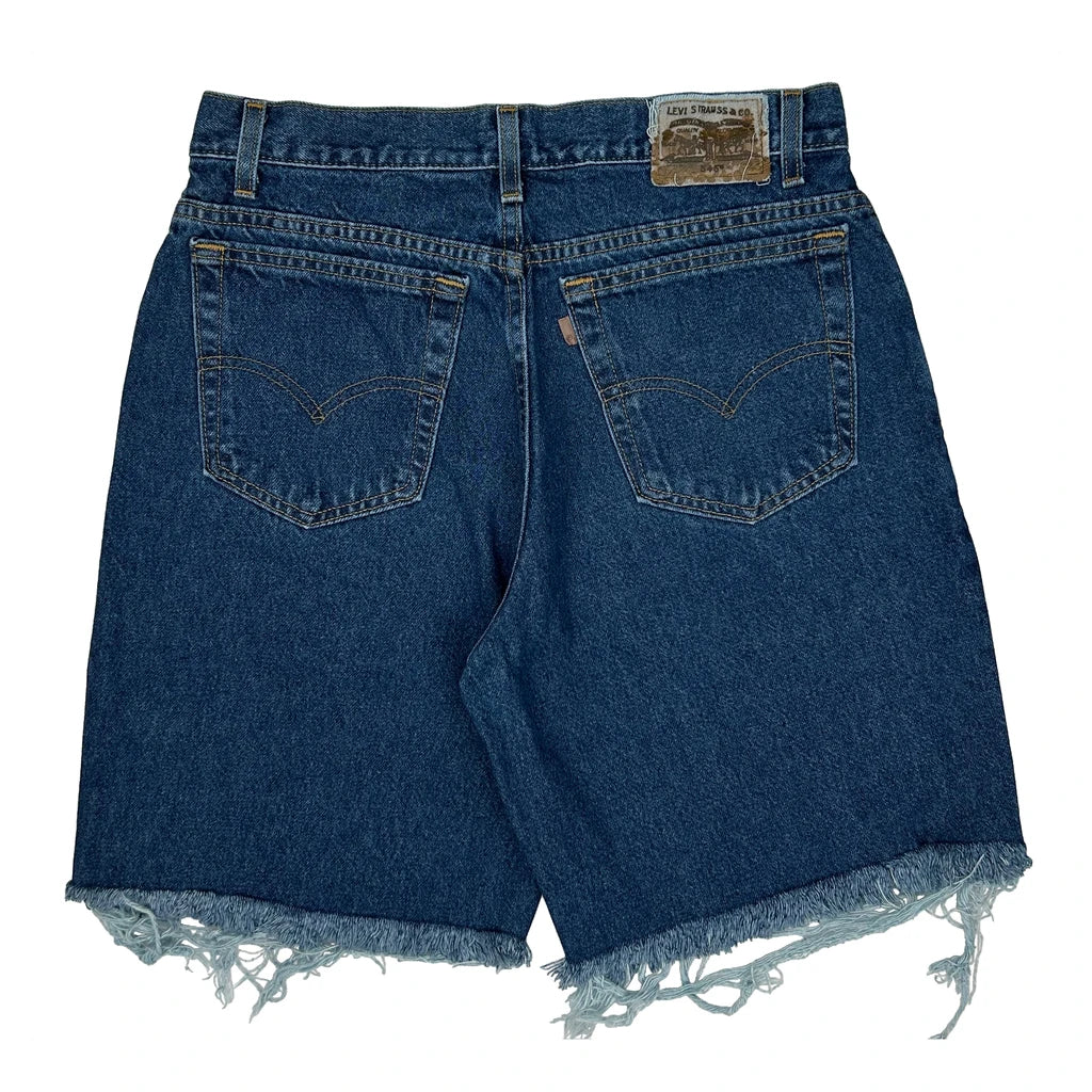 Made In USA Levis Cut Off Loose Fit Denim Shorts - 32W 10L Blue Cotton