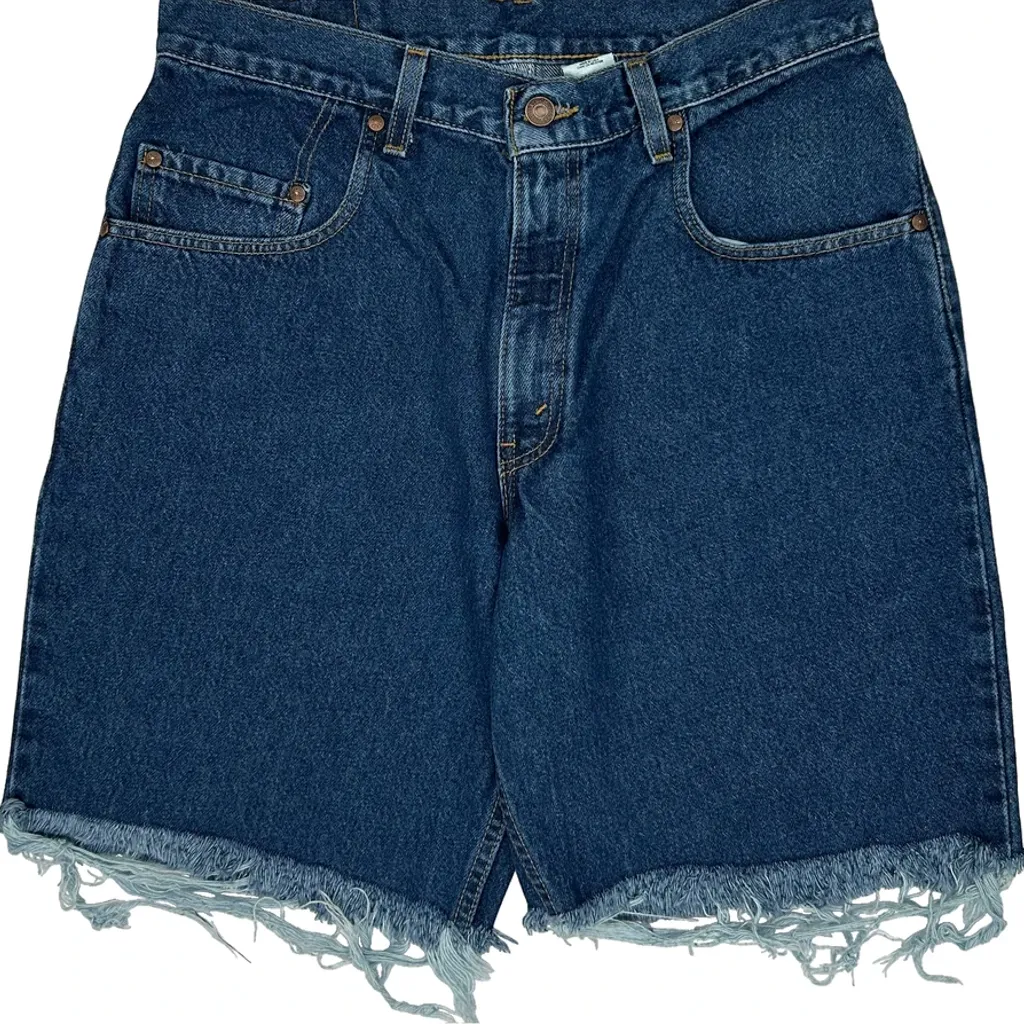 Made In USA Levis Cut Off Loose Fit Denim Shorts - 32W 10L Blue Cotton - Image 10