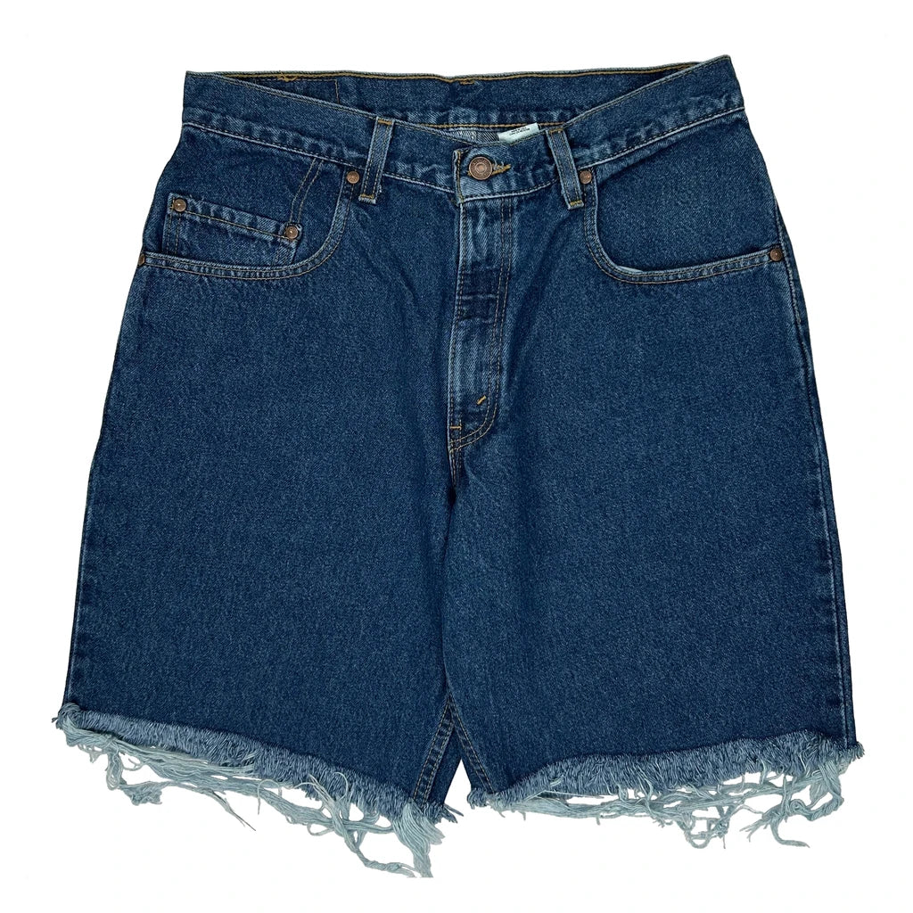 Made In USA Levis Cut Off Loose Fit Denim Shorts - 32W 10L Blue Cotton - Image 2