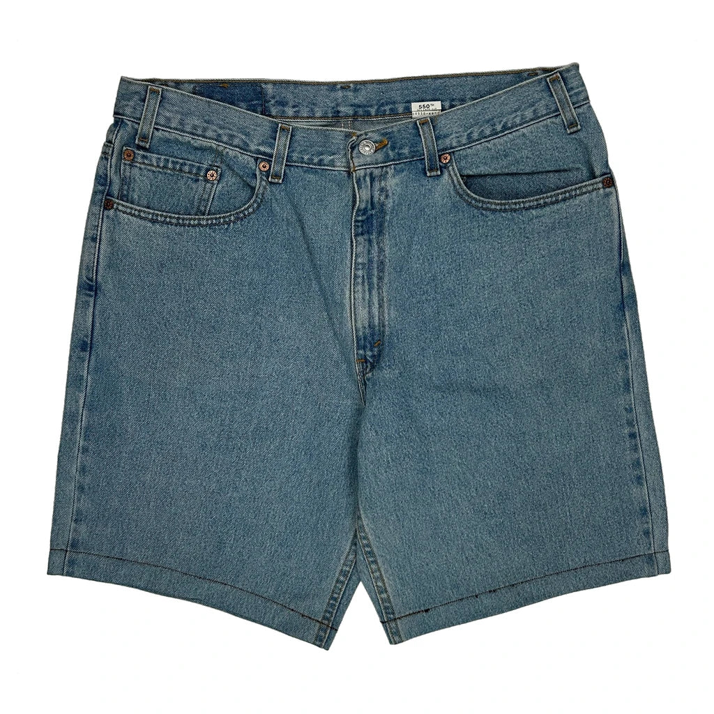 Made In USA Levis 550 Denim Shorts - 36W 9L Light Wash Cotton - Image 2