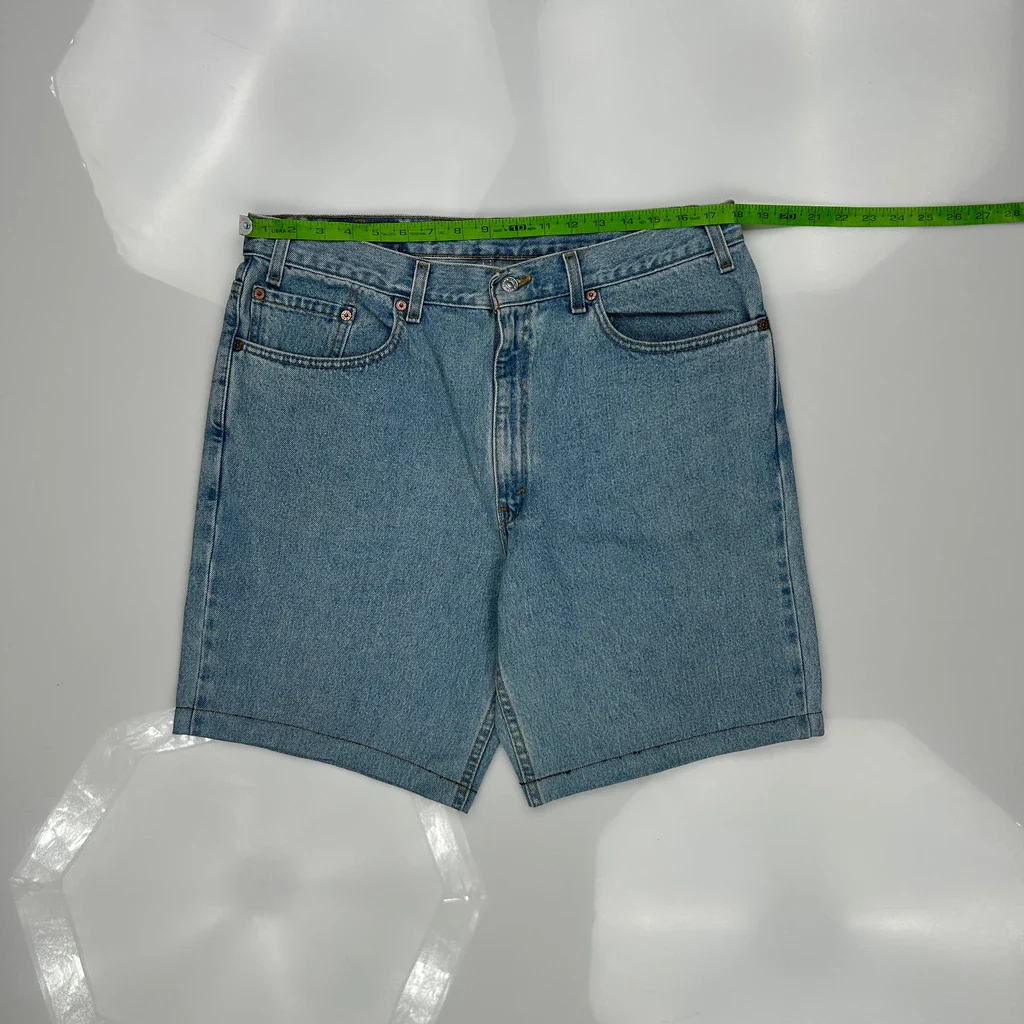 Made In USA Levis 550 Denim Shorts - 36W 9L Light Wash Cotton - Image 3