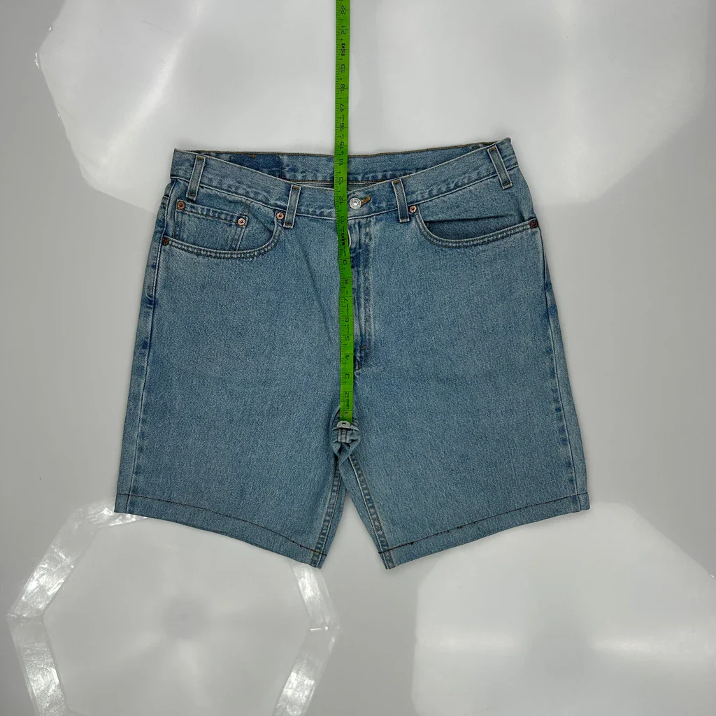 Made In USA Levis 550 Denim Shorts - 36W 9L Light Wash Cotton - Image 4