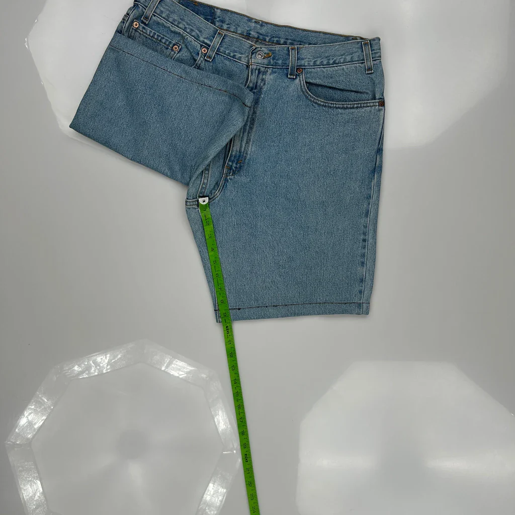 Made In USA Levis 550 Denim Shorts - 36W 9L Light Wash Cotton - Image 5