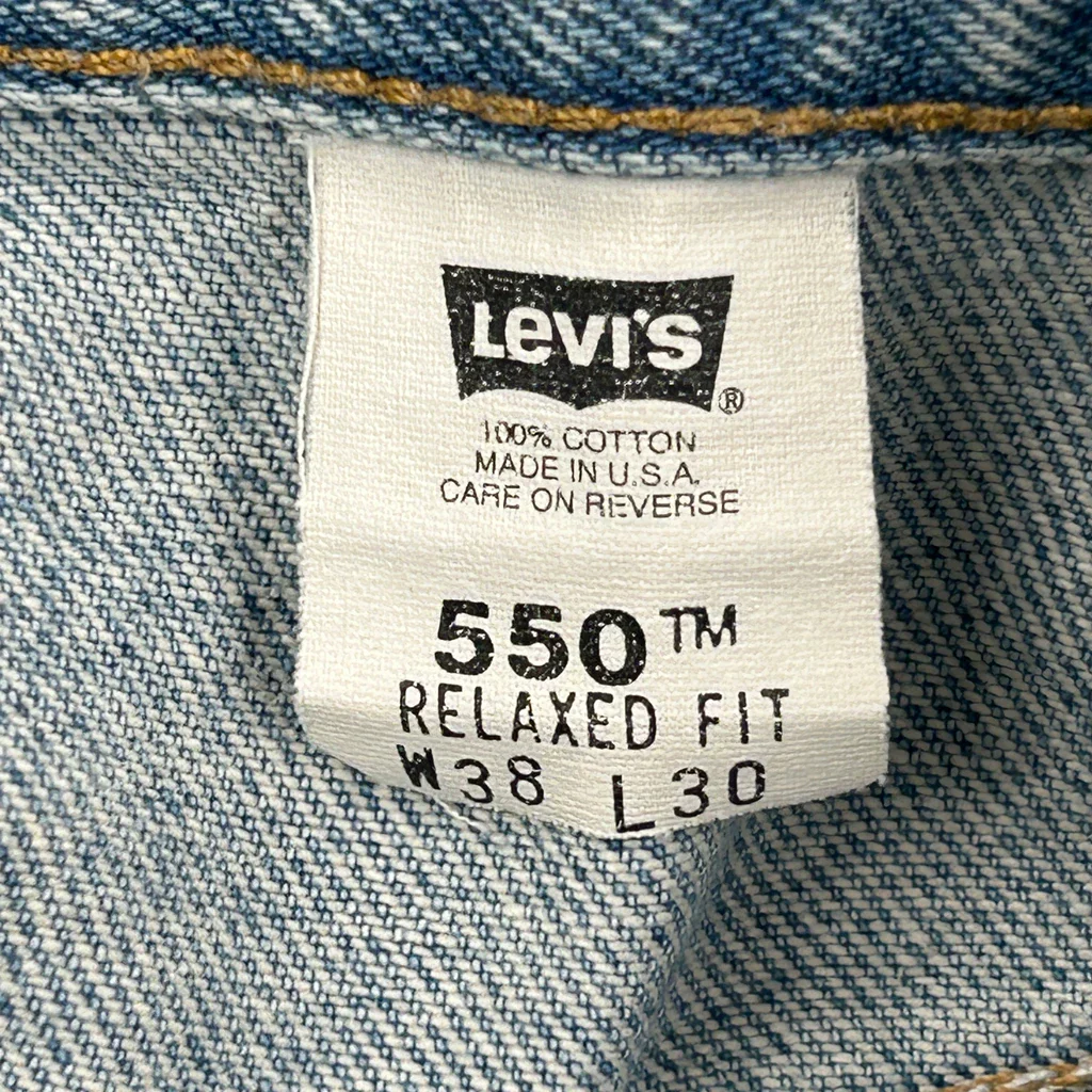 Made In USA Levis 550 Denim Shorts - 36W 9L Light Wash Cotton - Image 6