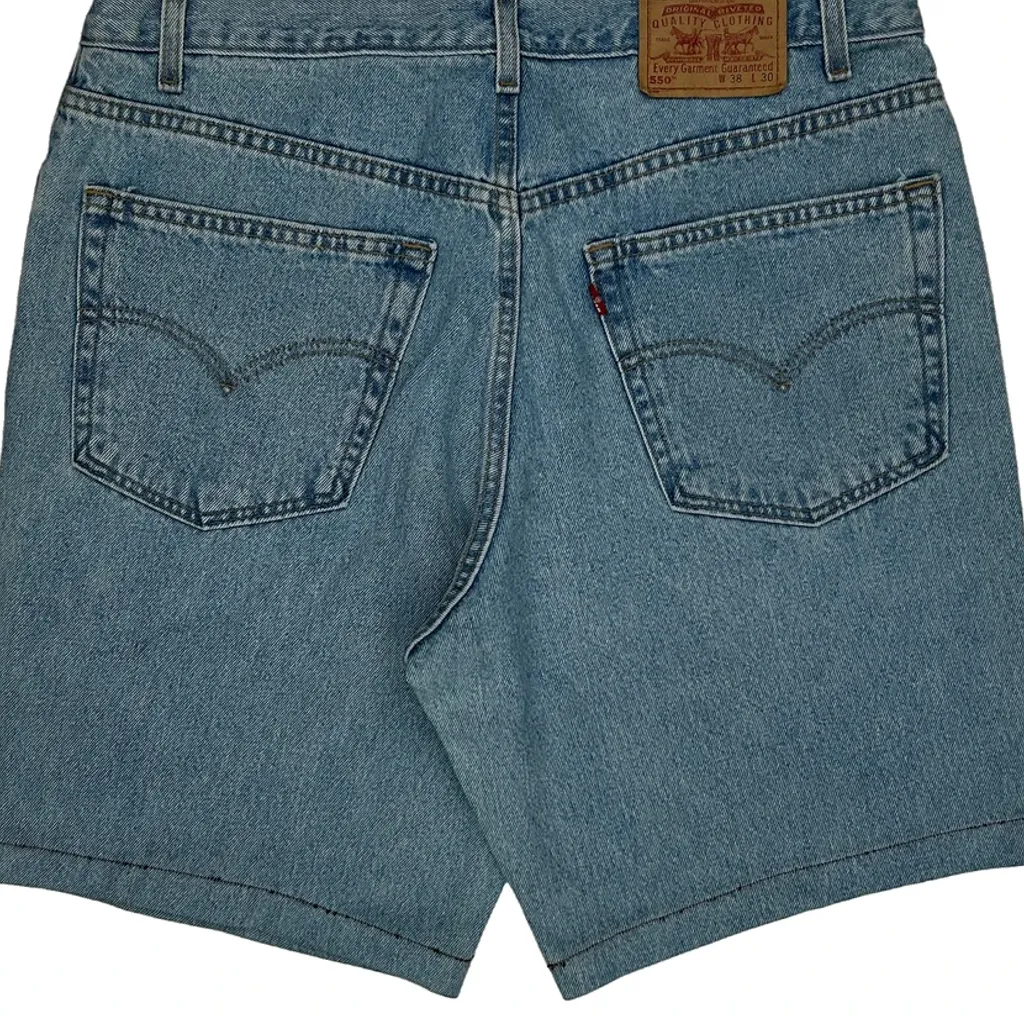 Made In USA Levis 550 Denim Shorts - 36W 9L Light Wash Cotton - Image 7