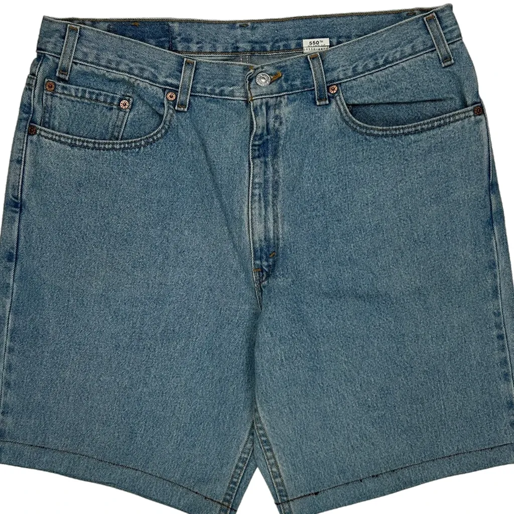 Made In USA Levis 550 Denim Shorts - 36W 9L Light Wash Cotton - Image 9
