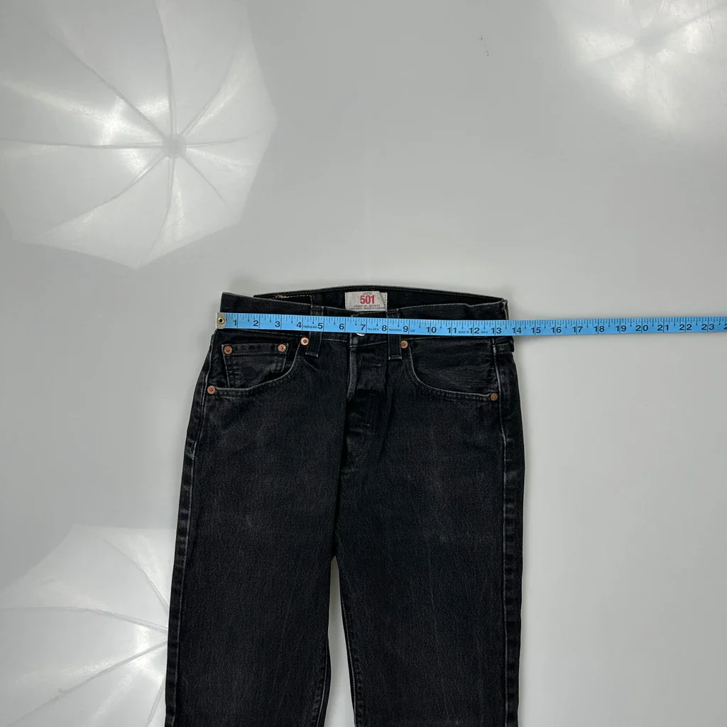 Made In USA Levis Jeans - 28W 30L Black Cotton - Image 3