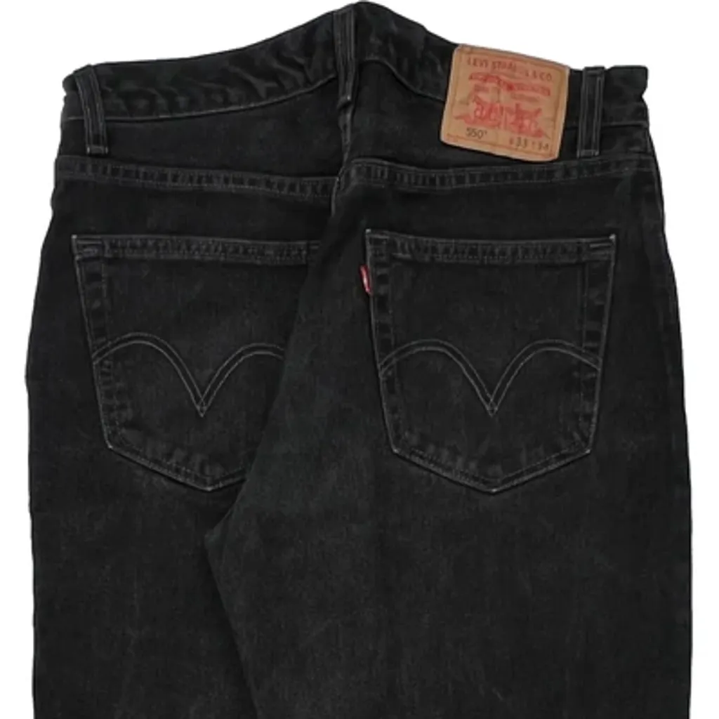 Made In USA Levis 550 Jeans - 33W 33L Black Cotton - Image 7