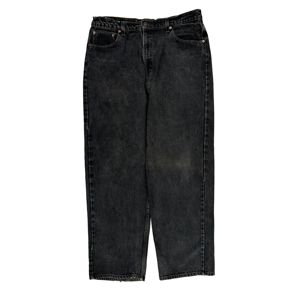 Made In USA Levis Loose Fit Extra Wide 567 Jeans - 36W 34L Black Cotton - Image 2