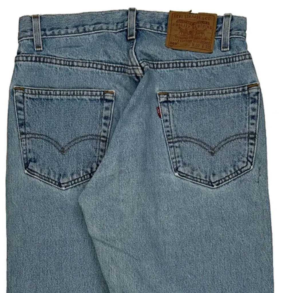 Made In USA Levis Loose Straight 569 Jeans - 30W 32L Blue Cotton - Image 7