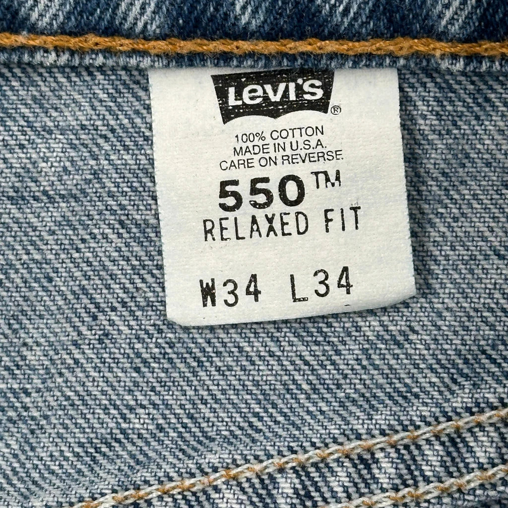 Made In USA Levis 550 Jeans - 33W 34L Blue Cotton - Image 6