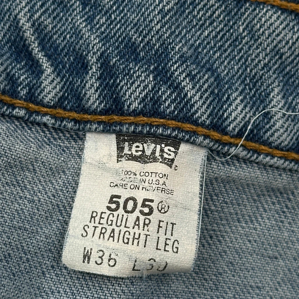 Made In USA Levis 505 Jeans - 35W 29L Blue Cotton - Image 6