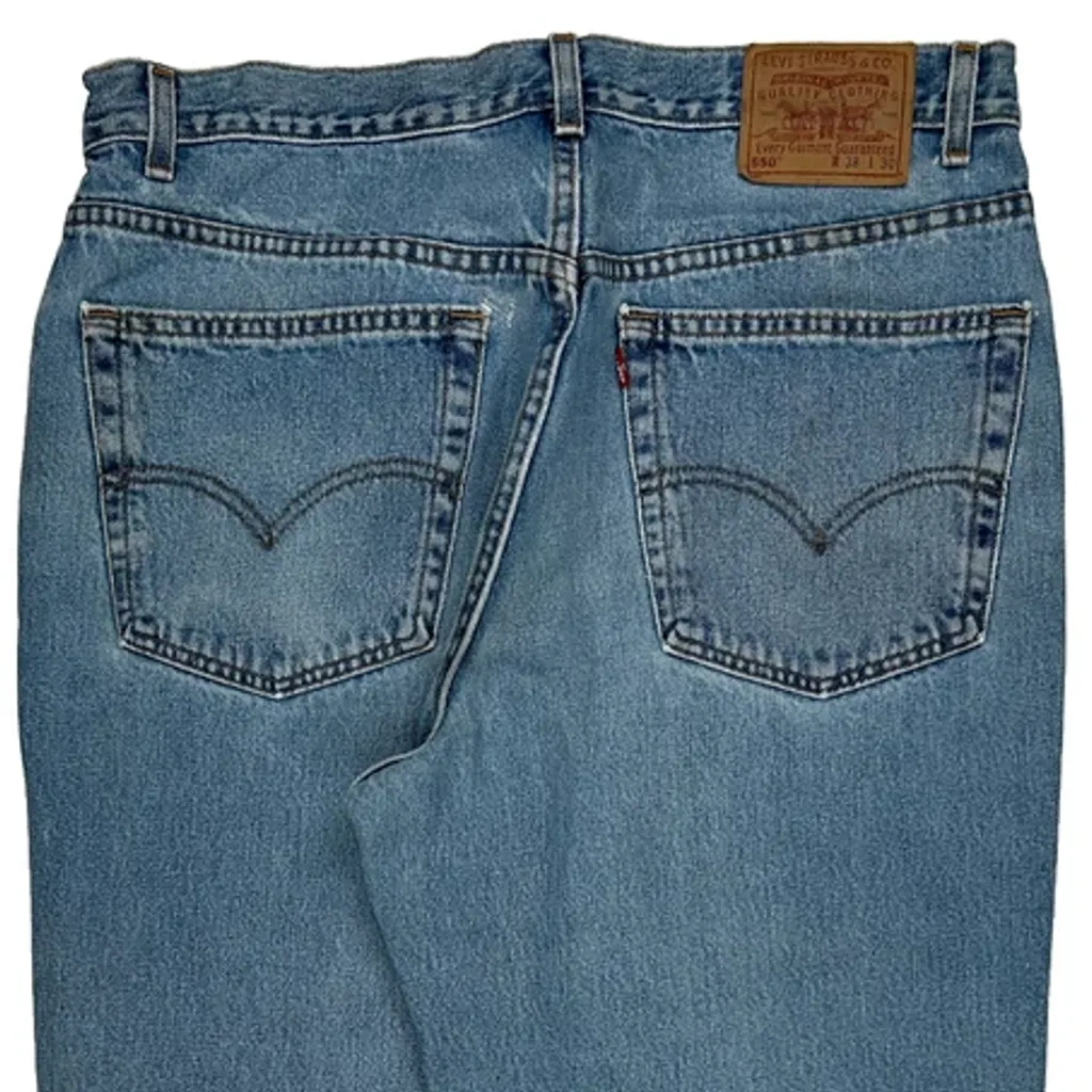 Made In USA Levis 550 Jeans - 36W 30L Blue Cotton - Image 7