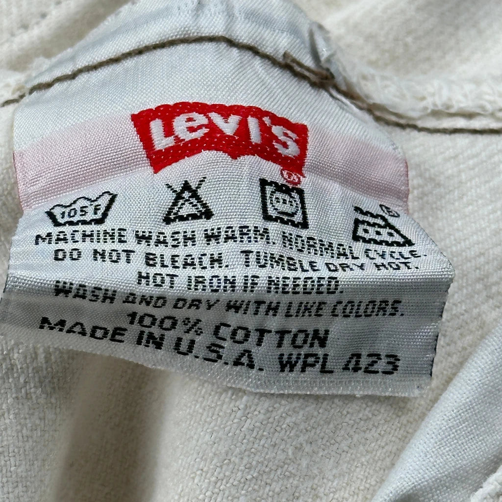 Made In USA Levis Jeans - 30W 29L Cream Cotton - Image 6