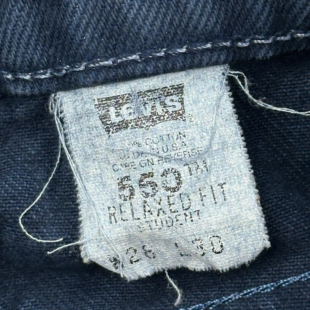 Made In USA Levis 550 Jeans - 26W 30L Dark Wash Cotton - Image 6