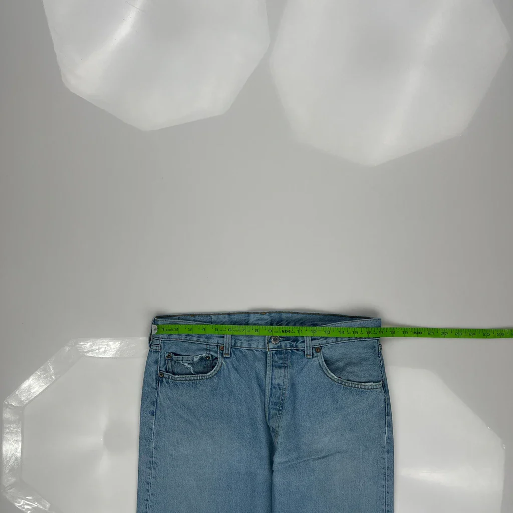 Made In USA Levis Jeans - 34W 31L Light Wash Cotton - Image 3