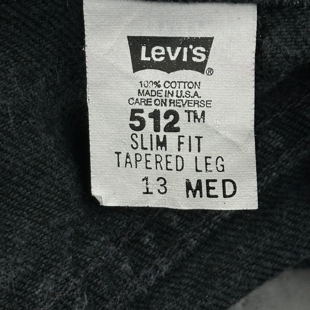 Made In USA Levis 512 Jeans - 29W UK 10 Black Cotton - Image 6