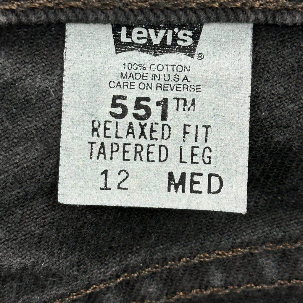 Made In USA Levis 551 Jeans - 30W UK 10 Black Cotton - Image 6