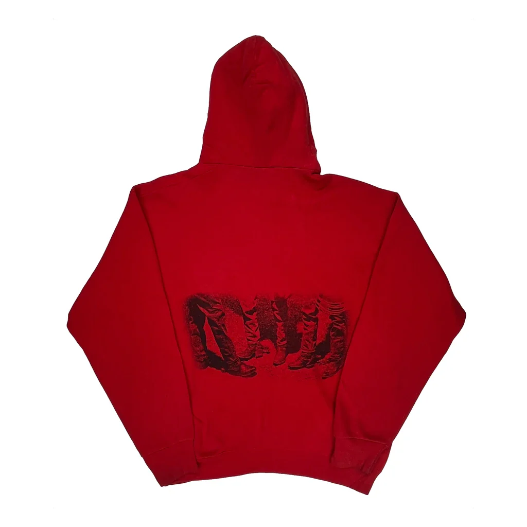 Made In USA Marlboro Fruit Of The Loom Graphic Hoodie - Large Red Cotton Blend - Image 2
