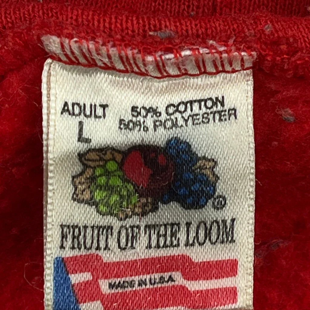 Made In USA Marlboro Fruit Of The Loom Graphic Hoodie - Large Red Cotton Blend - Image 3