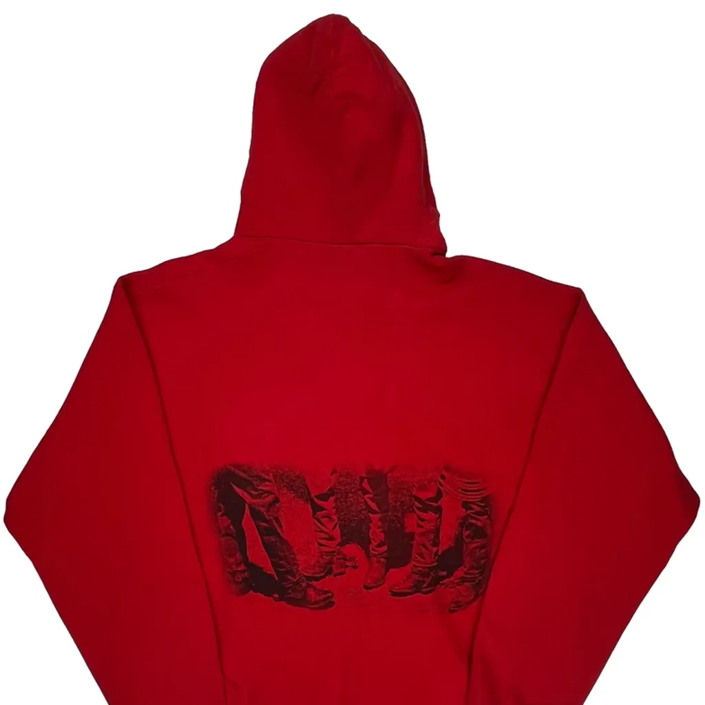 Made In USA Marlboro Fruit Of The Loom Graphic Hoodie - Large Red Cotton Blend - Image 6