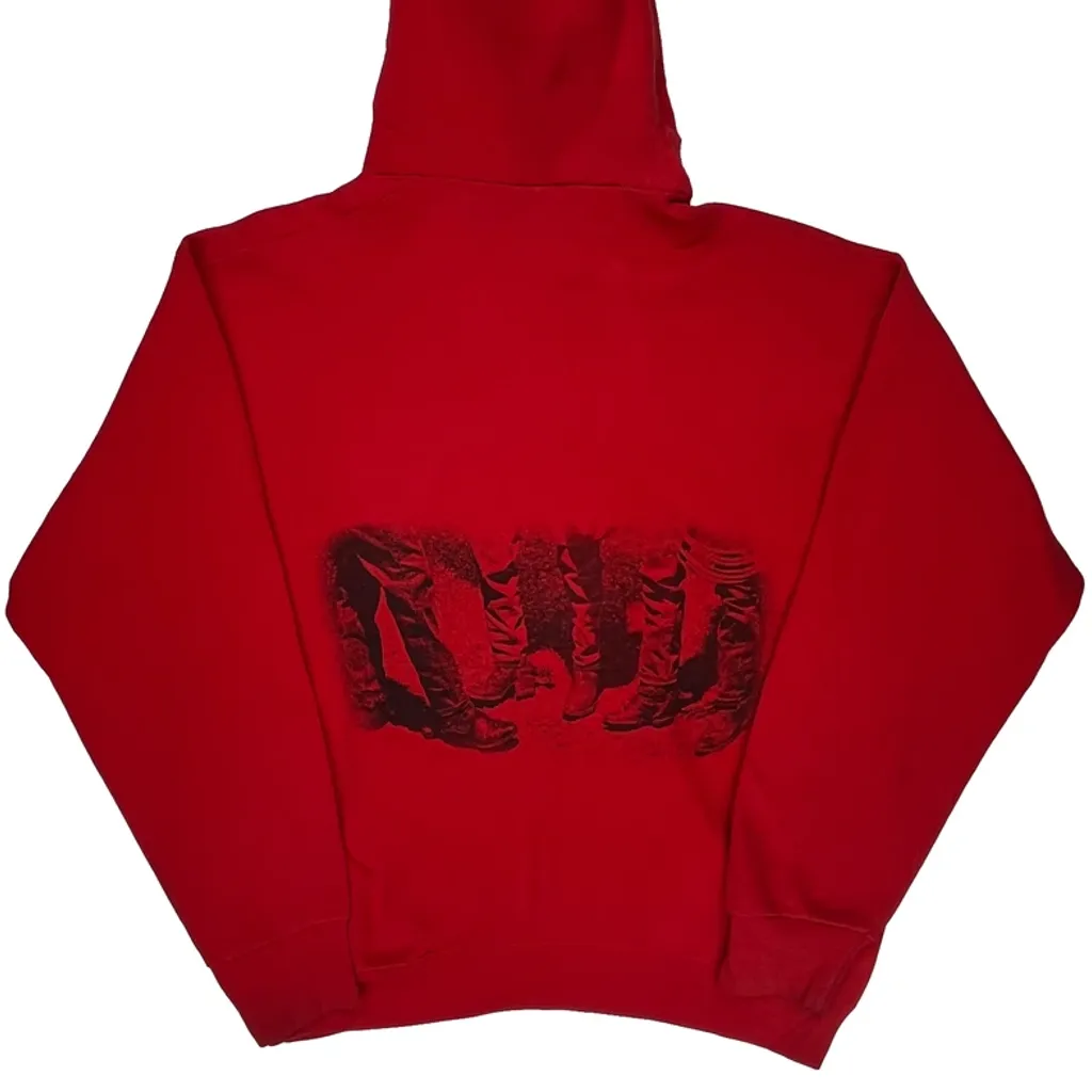 Made In USA Marlboro Fruit Of The Loom Graphic Hoodie - Large Red Cotton Blend - Image 7