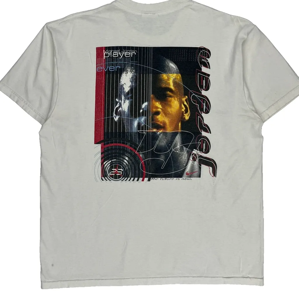 Made In USA Michael Jordan Nike Nba T-Shirt - Medium White Cotton - Image 6