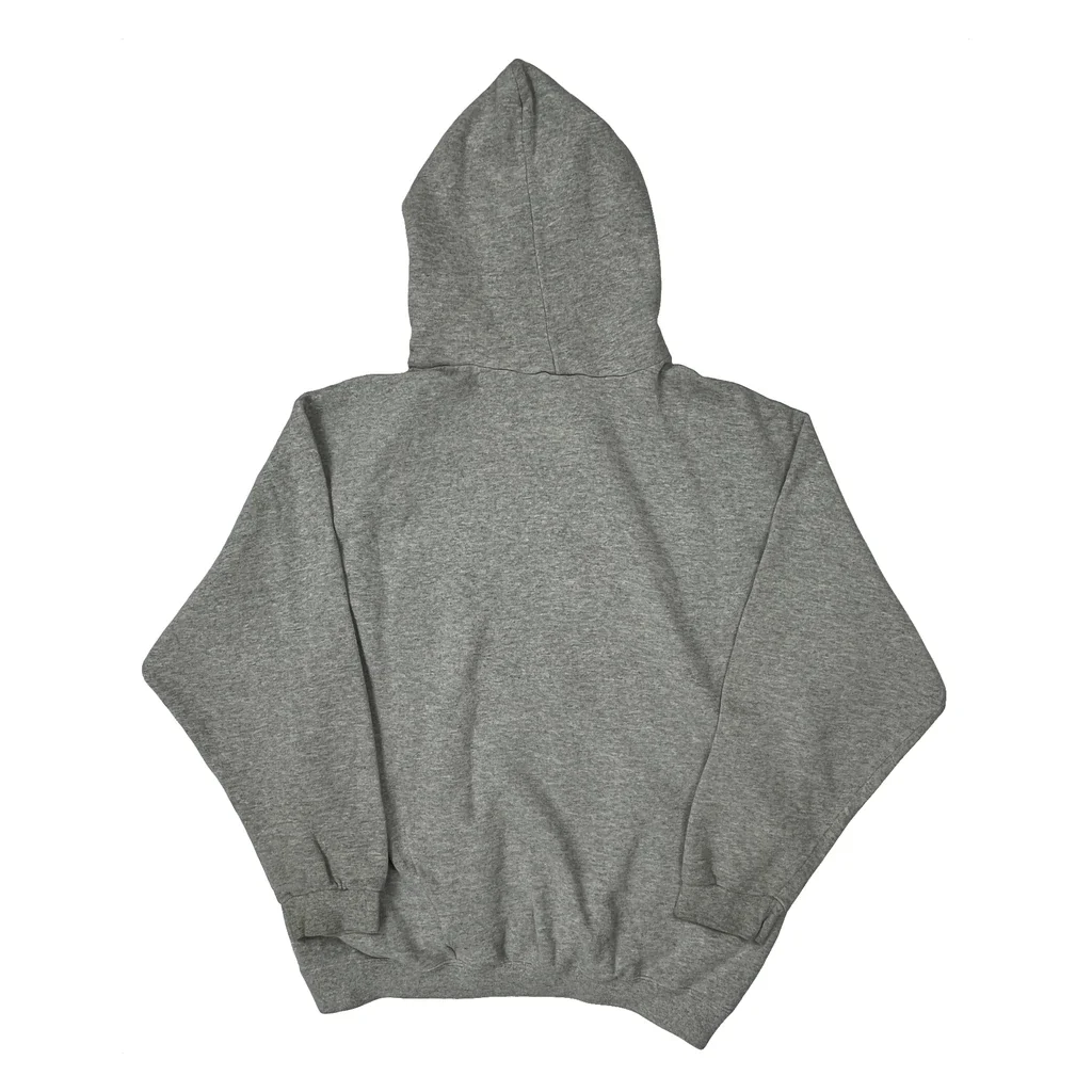 Made In USA Nike Center Swoosh Hoodie - Large Grey Cotton - Image 2