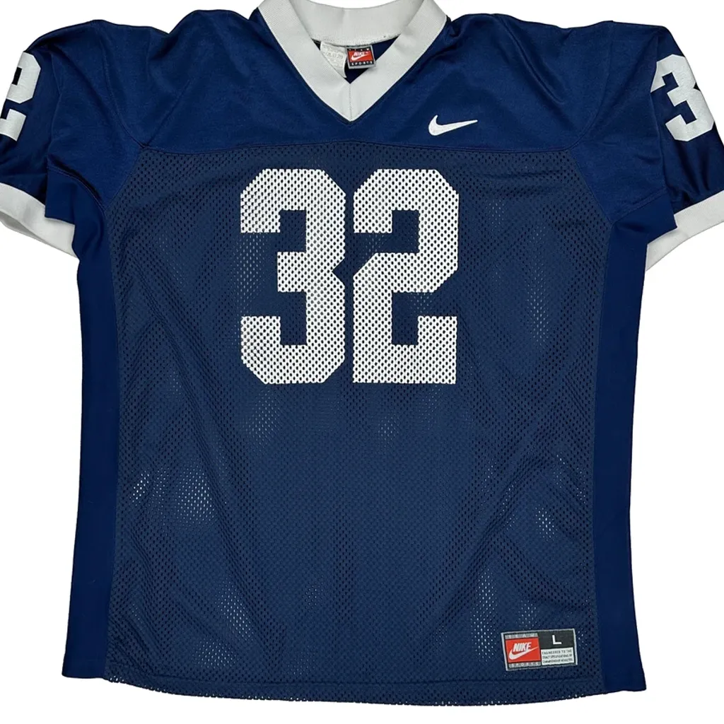 Made In USA Nike Football Jersey - Large Blue Nylon - Image 4